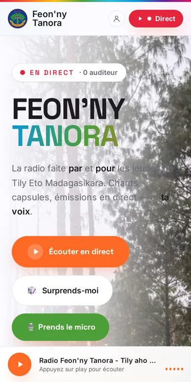 Page d'accueil de radio.tily-digital.com sur téléphone